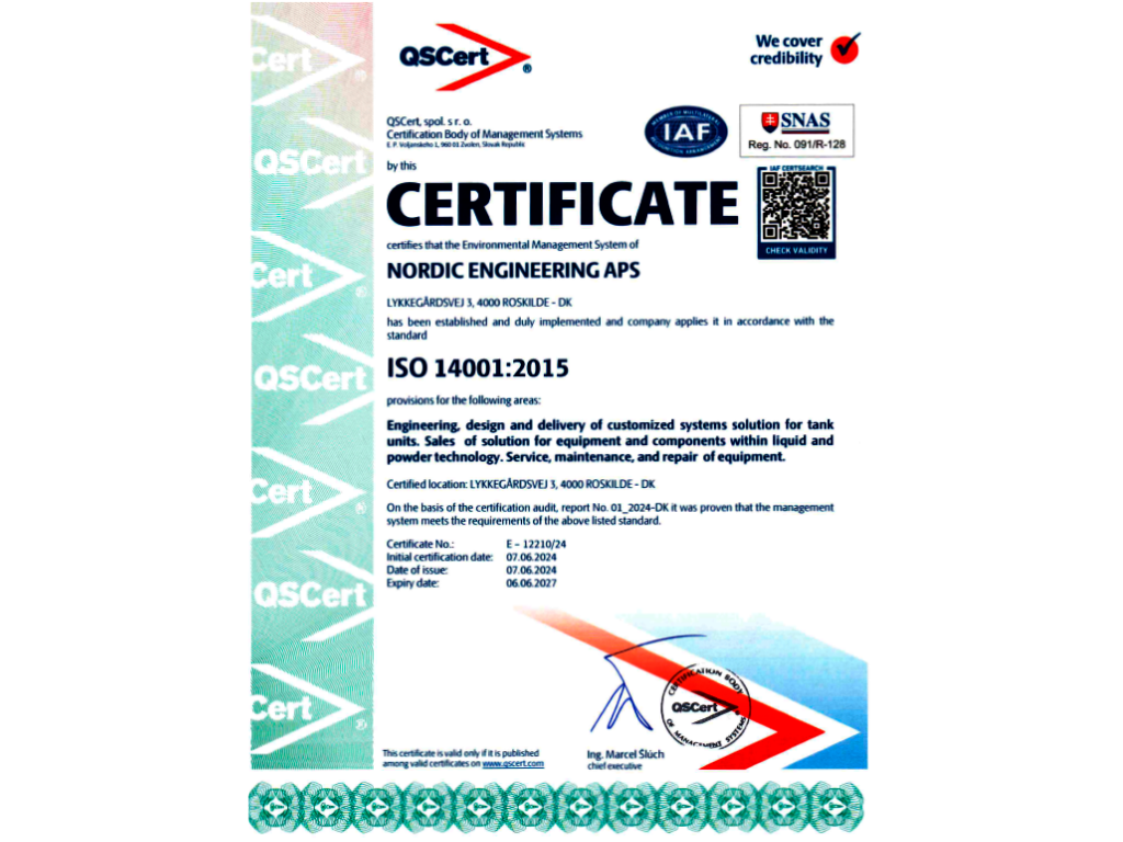 ISO 14001 certifikat